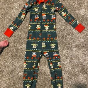 Star Wars Green and Red Kids Footie Pajama